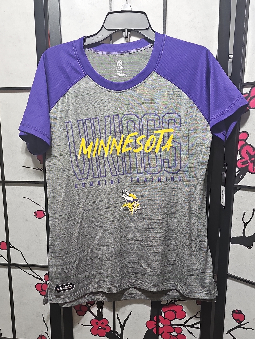 NFL Minnesota Vikings Gray & Purple Short-Sleeve Tee Large New